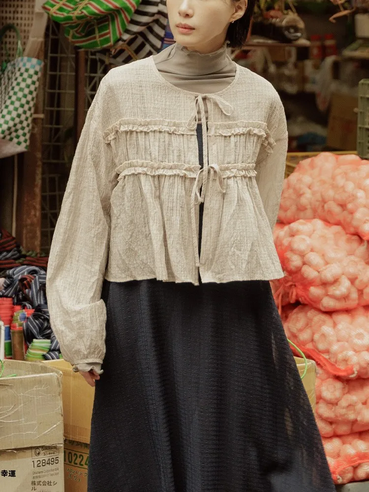 

QUEENOP Spring Summer New Women's Transparent Texture Lace Trim Belted Cover up Vest Casual Sle Polyester Fiber ort Length