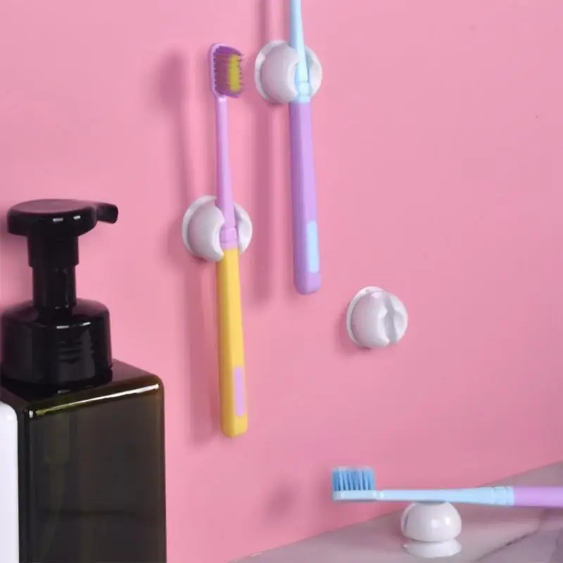 6pc Adhesive Wall Hooks for Organizing Toothbrush Shower Kitchen Items X3UC