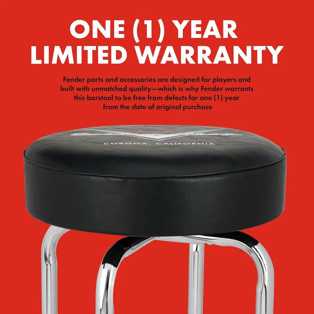 مقعد مرتفع دوار بشعار شيفرون - هدية مثالية للأب، ضمان لمدة سنة واحدة، سهل التجميع، أسود، 30