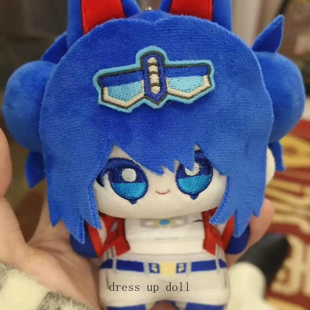 10cm Anime Cute Dolls Blue Plush Cotton Doll Pendant Cute Starfish Body Dango Toy Cosplay Keychain Xmas Gift