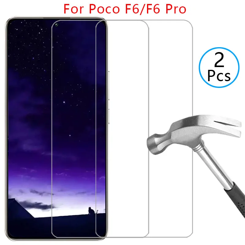 واقي شاشة من الزجاج المقسى لهاتف شاومي بوكو f6 برو على pocof6 f 6 6f f6pro pocof6pro 5g فيلم الهاتف xiomi poc pco