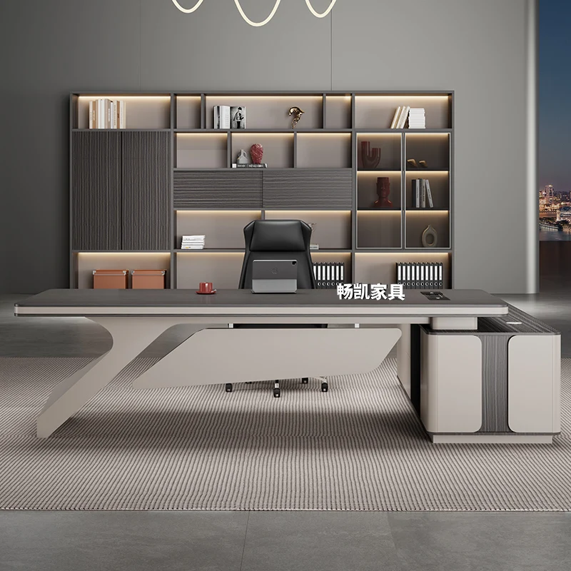 

Painted boss table, desk, simple modern leadership, chairperson's desk, large desk, office desk and chair combination