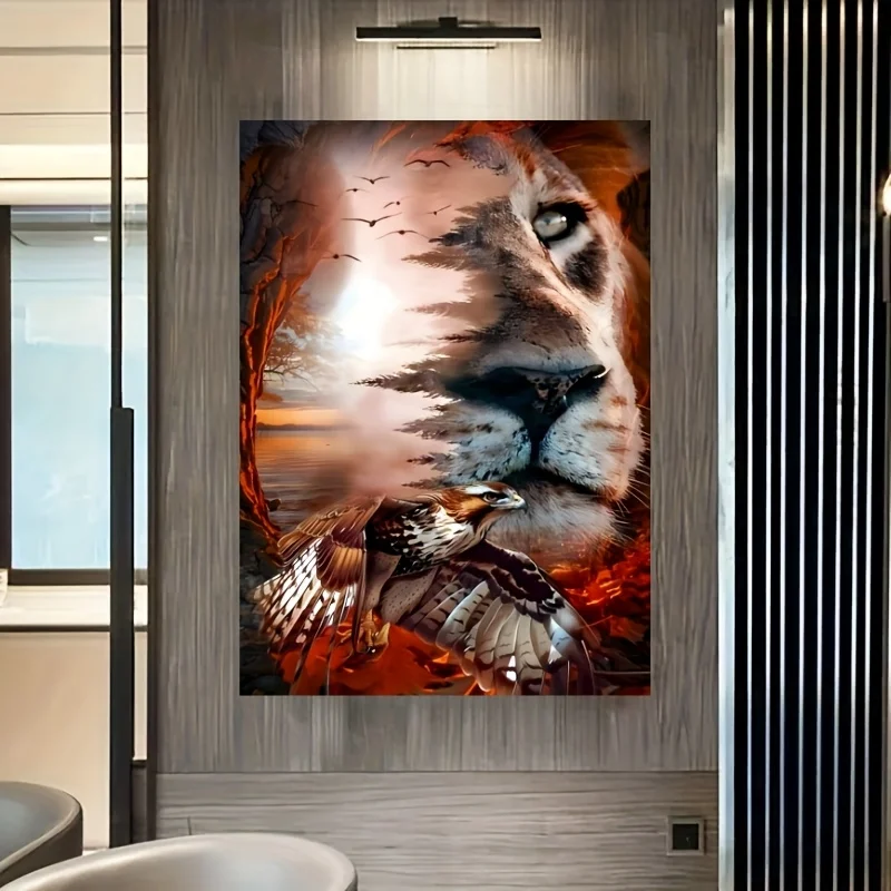 Leão e águia 1000/500/300 peças quebra-cabeças desafiador jogo de atividades familiares para sala de jogos quarto sala de estar presente de festa