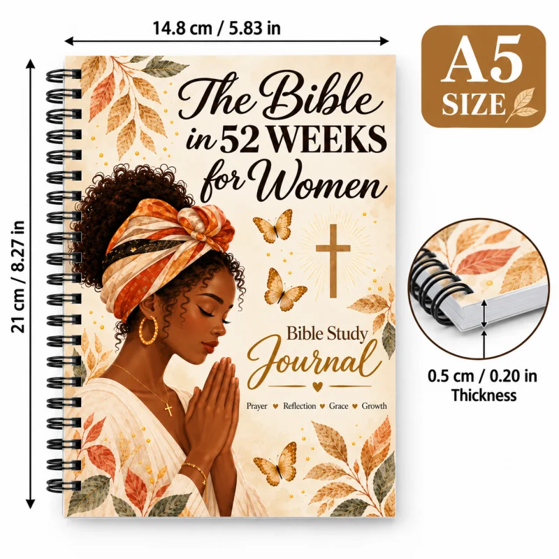 Women Faith Reflection Journal A5 Spiral Prayer Notebook 52 Week Scripture Study Devotional Thanksgiving Gifts