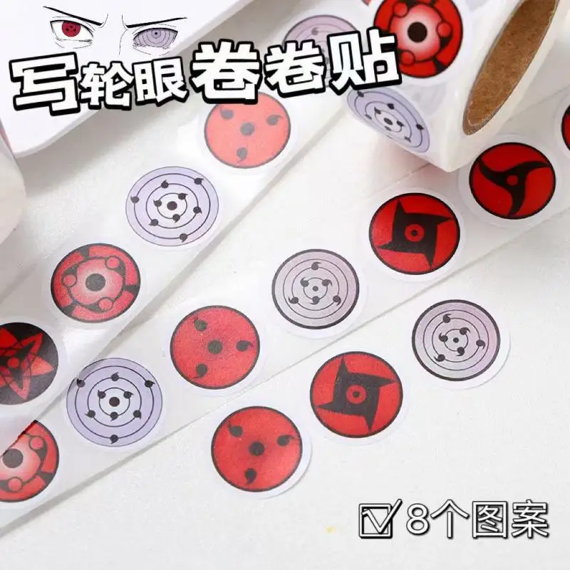 Anime Naruto Figure Roll Stickers Uchiha Itachi Sharingan Madara Rinnegan Eyes Stickers Student DIY Notebook Decorative Stickers