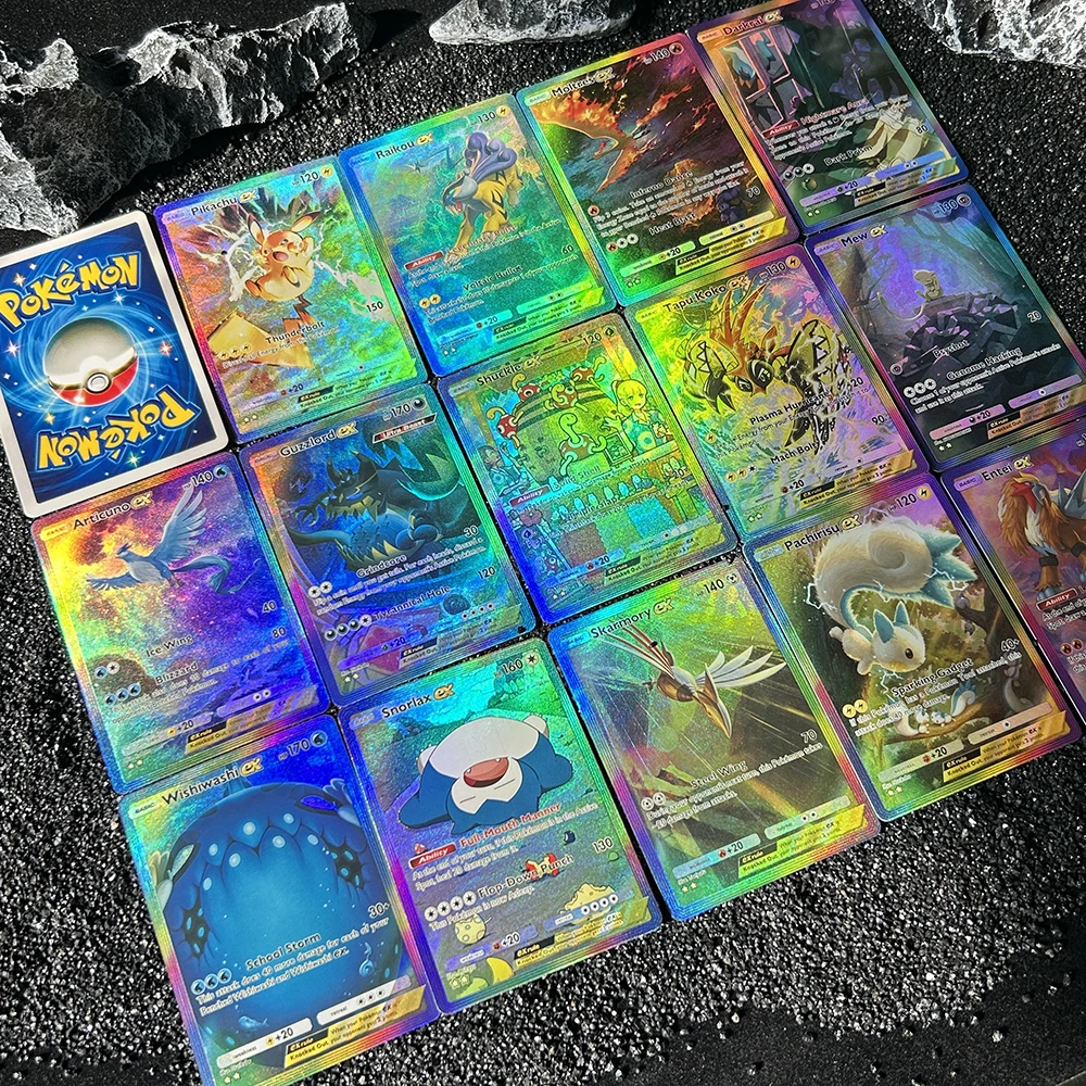 1 SZT./14 SZT. Karty do samodzielnego montażu PTCG Pocket English Collection, Darkral Crobat Dragonite Raikou Entei Dugtrio Ex, klasyczne karty do gry anime