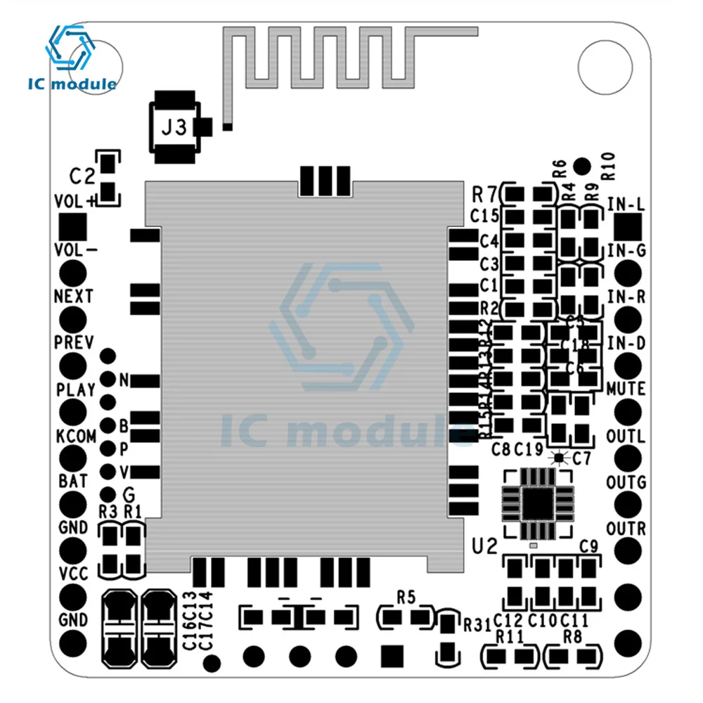 DC 12V/5V QCC3031 APTX/ATPXHD Lossless Music 5.1 Receiver Board Amplifier Module for Audio Car Amplifier Speaker