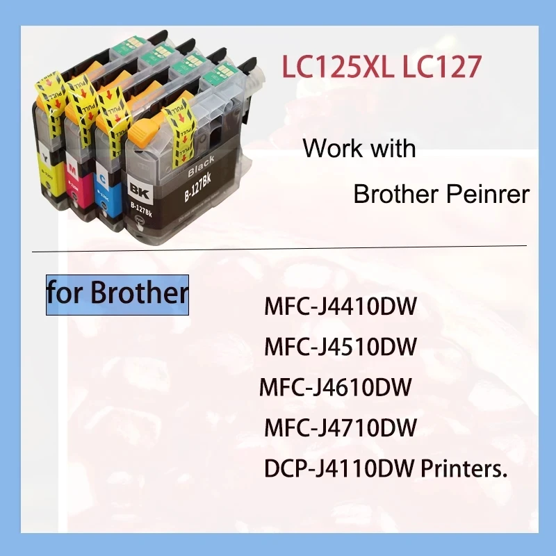 LC127XL LC125XL Ink Cartridge LC127 LC125 for Brother DCP-J4110DW MFC-J4410DW MFC-J4510DW MFC-J4610DW MFC-J4710DW printer