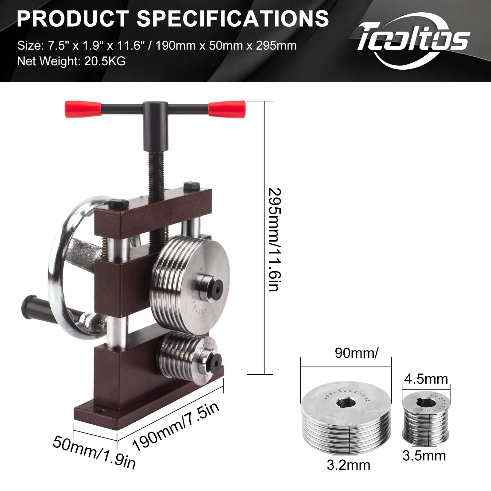 Laminatoio Robusto strumento manuale per compresse a manovella Macchina per la produzione di gioielli per designer di anelli di gioielli per orecchini e braccialetti