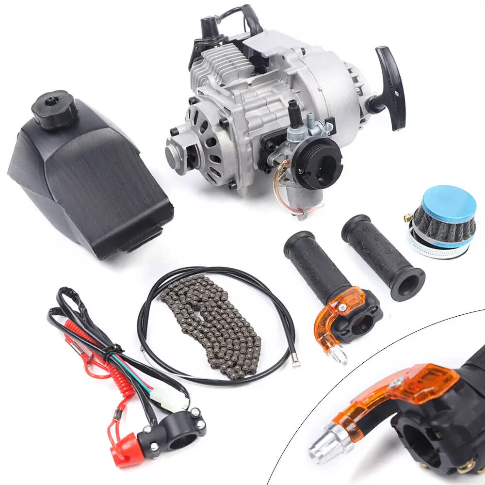 

49CC 2-Stroke Engines & Components Single Cylinder Air Cooled Racing Engine Set For Mini Dirt Bike Motor Pocket ATV Pocket Bike