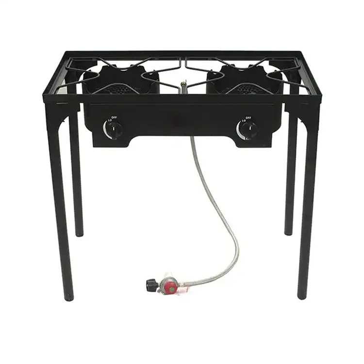 Detachable 2 Cast Iron Burner Camp Gas Cooker BBQ Gas Stove For Outdoor Cooking