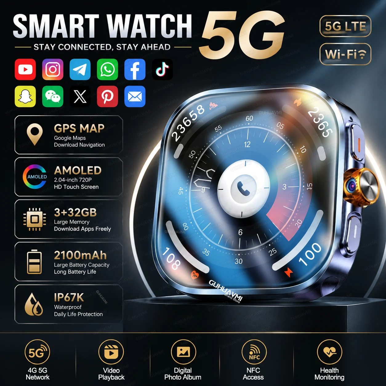 Men'S Fashion App - Jam Tangan Pintar 2026New WiFi 4G