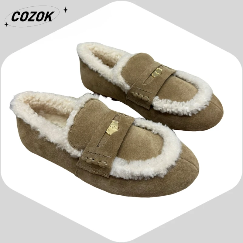 25 New Retro Style Advanced Sheepskin Wear-Resistant Casual Fleece Lined Fashion High-End Beautiful All-Match Niche