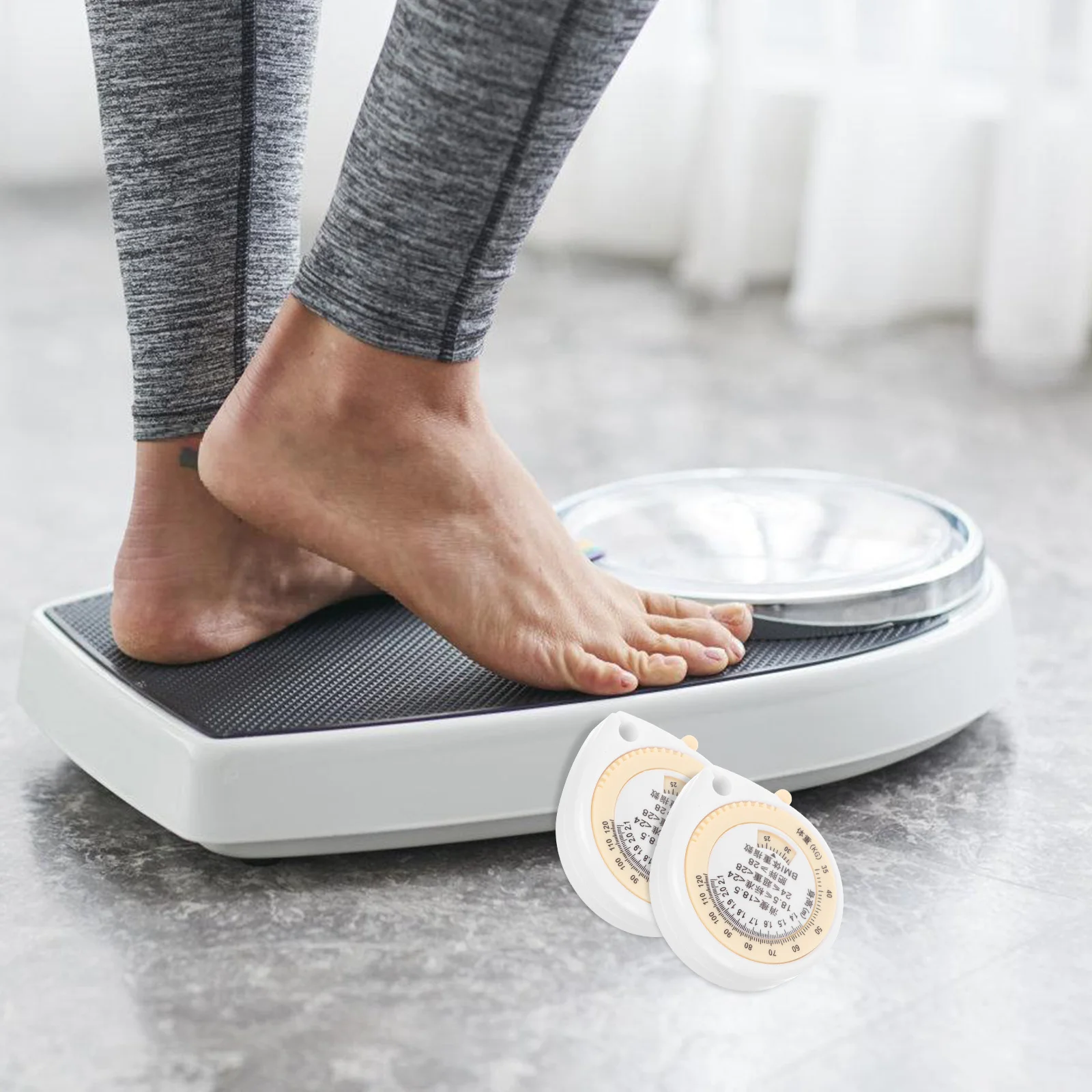 

2Pcs Health Tape Measure Portable Dual-Sided Soft Retractable Accurate Body Measuring Tape Waist Circumference Measurement Tool