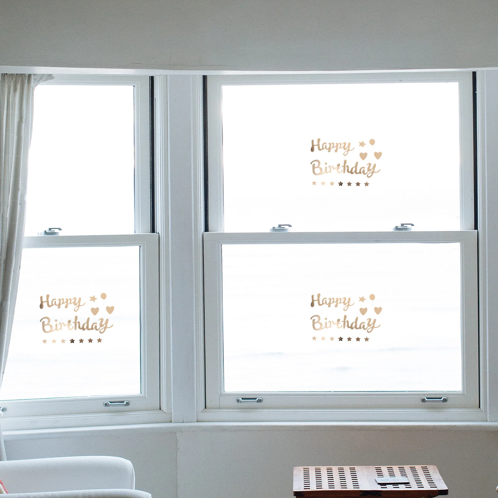 

5pcs Self-Adhesive Stickers Birthday Balloon Wall Window Garden Party Decorative Sticker Supplies Removable No Residue