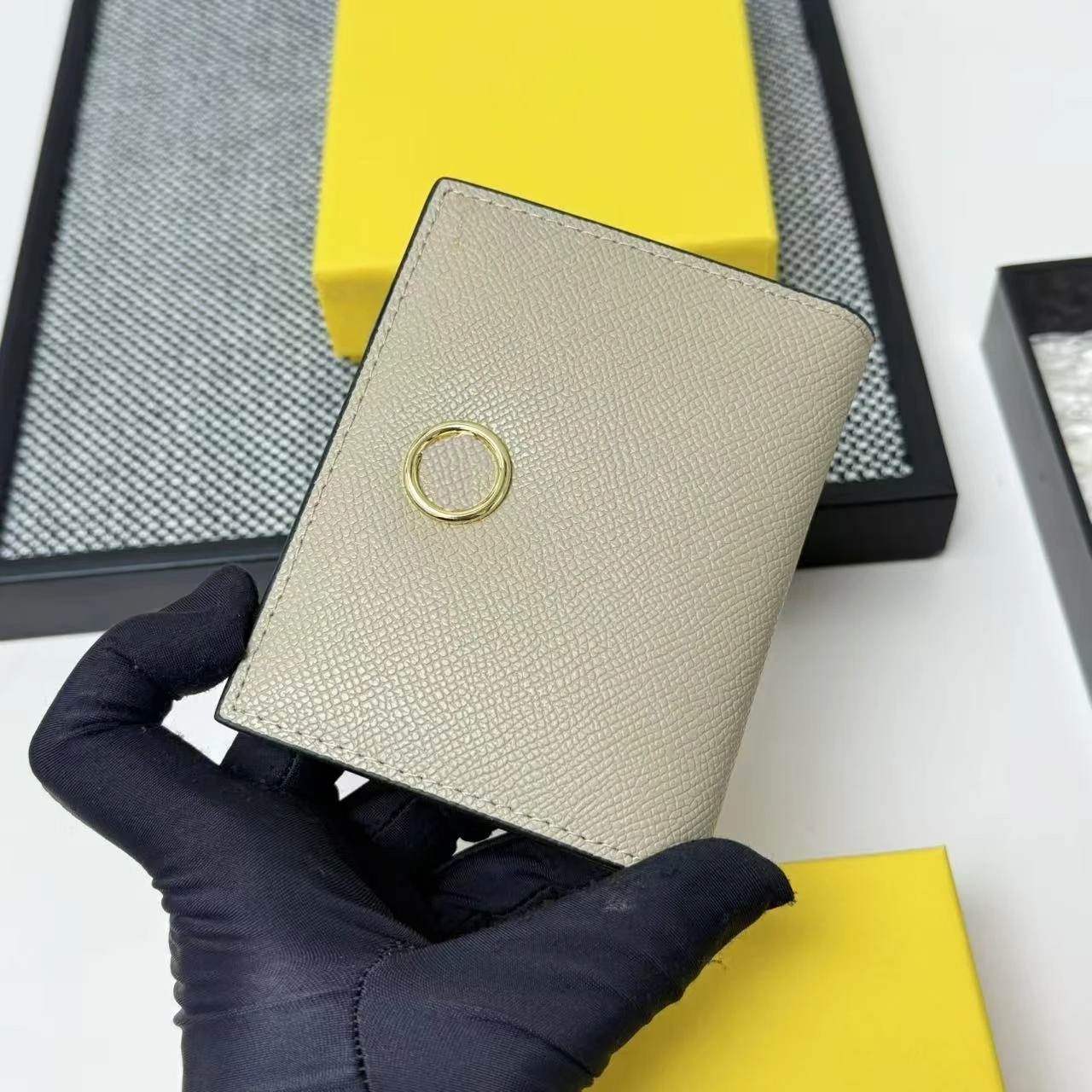 럭셔리 브랜드 여성용 정품 가죽 지갑 다이아몬드 시리즈 2605 수제 이중 접이식 머니 클립 동전 지갑 클러치 휴일 선물