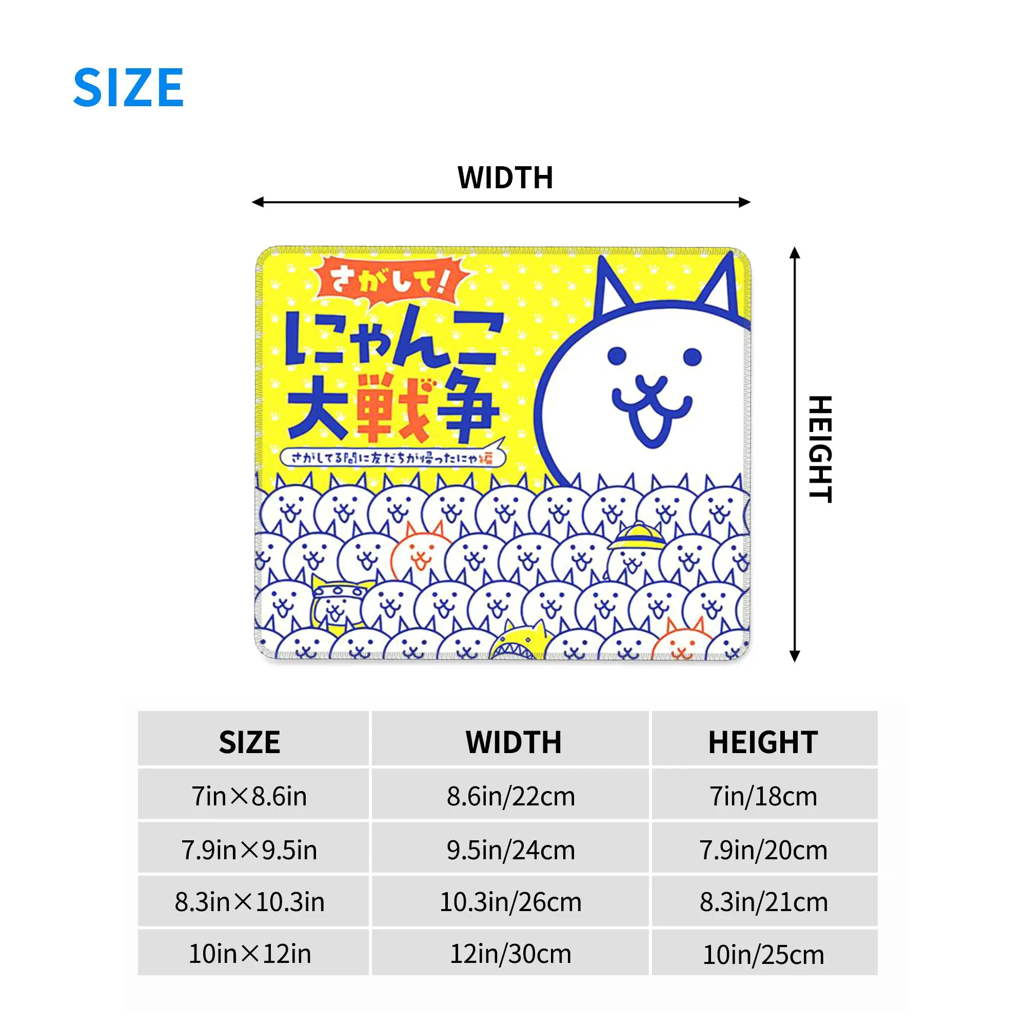 The Battle Cats Mouse Pad Computer Keyboard Mouse Mat Gamer PC Laptop Desk Mat Office Accessories Table Mats