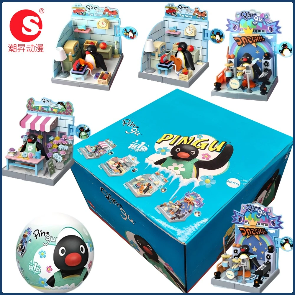 

New Trendy Sound Original Pingu Dream House Series Blind Box Desktop Decoration Movable Model Toys Kids Hobbies Gifts Wholesale