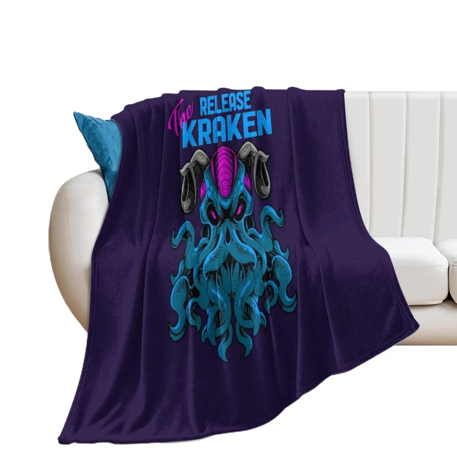 Kraken Sea Monster Vintage Release the Kraken Giant Kraken Throw Blanket Bed Fashionable Stuffeds Blankets