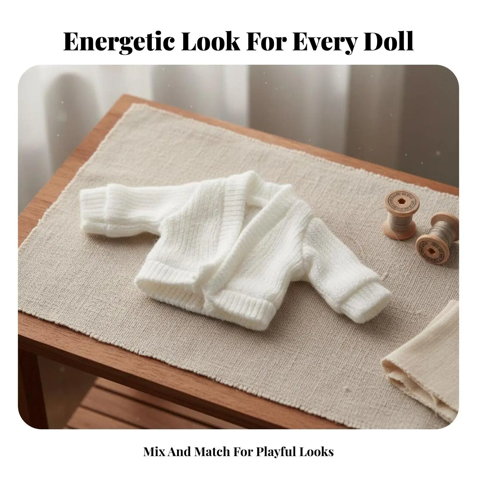 OB11 Knitted Doll Cardigan Versatile opening Front Design 1/12 Scale Knitted Cardigan for Hobbyists