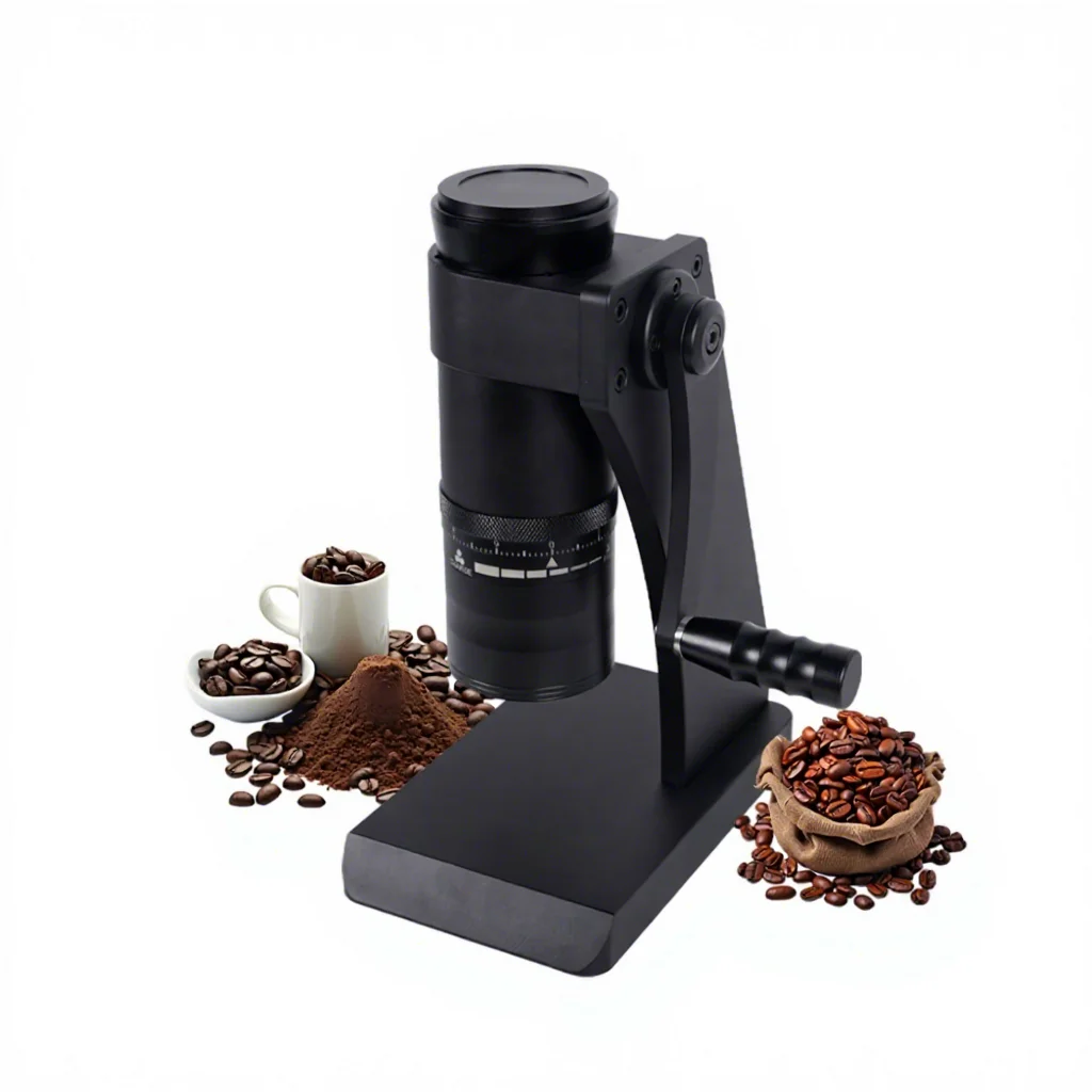 

External Adjustment 420 Stainless Steel Titanium Coating Burr Mini Small 63mm Hand Mill Portable Espresso Manual Coffee Grinder