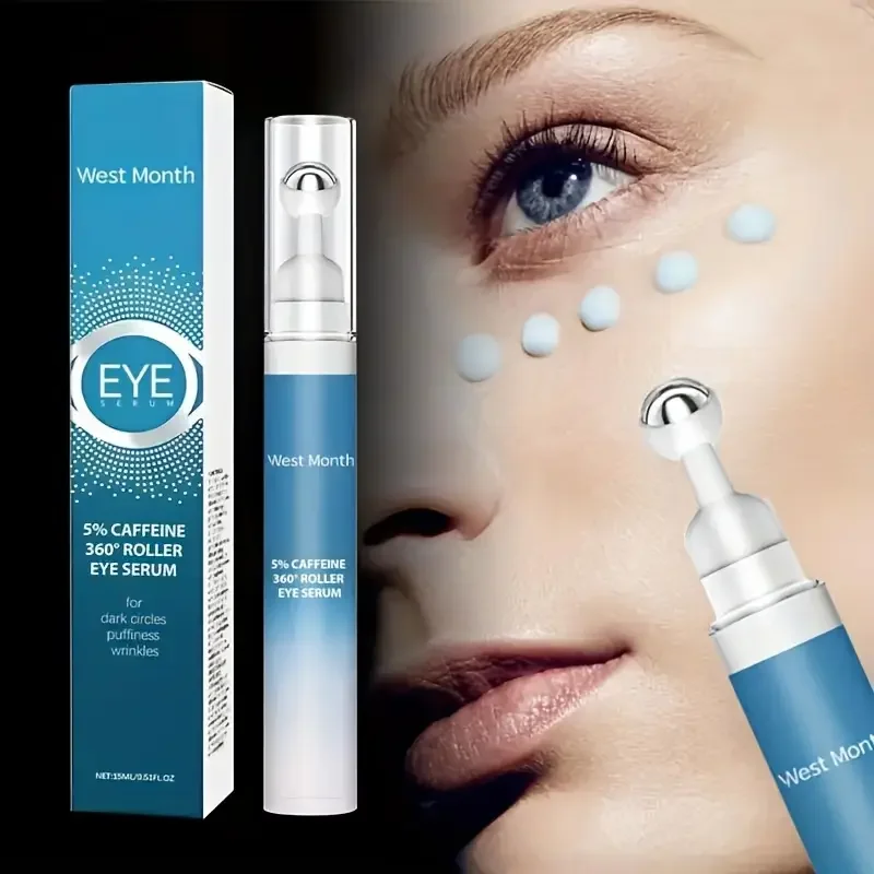 

West&Month 5% Caffeine Eye Serum Lifting Puffiness For Dark Circles Fades Fine Lines Remove Eye Bags Massage Korean Skincare
