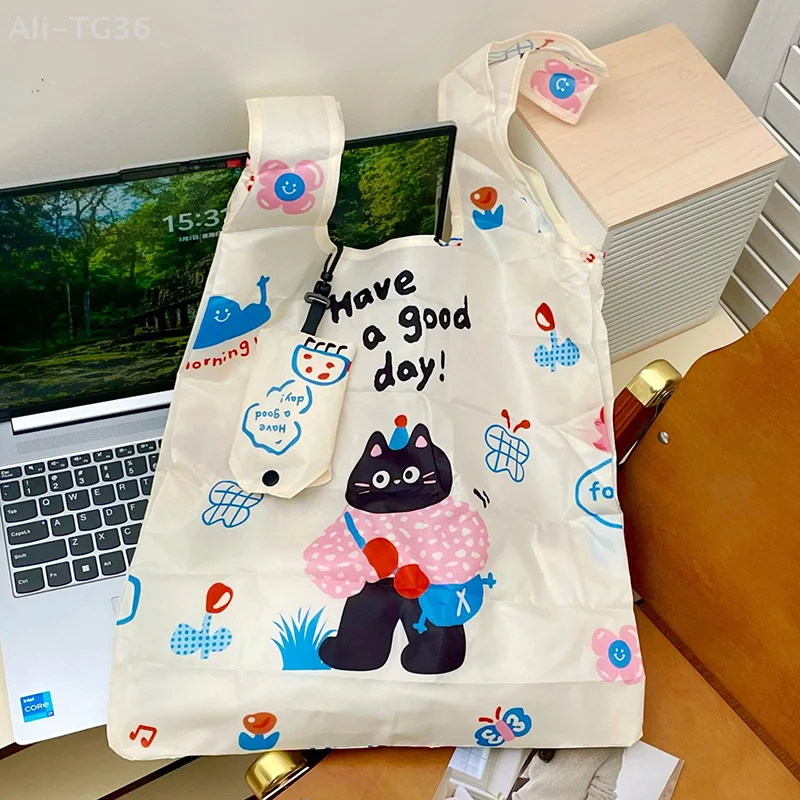 Складная сумка для покупок Ins Style, портативная водонепроницаемая сумка на плечо большой емкости, большая сумка, подарочная сумка