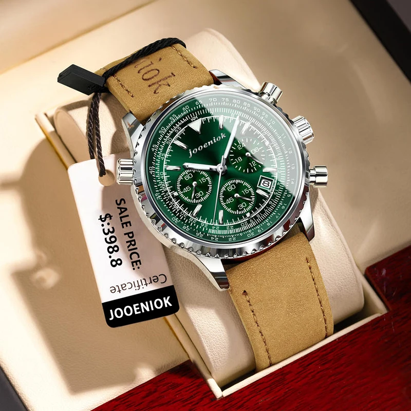 2025 New Top Luxury Man Wristwatch Sport Fashion Leather Quartz Watch For Men Chronograph Date Waterproof Luminous Men's Watches