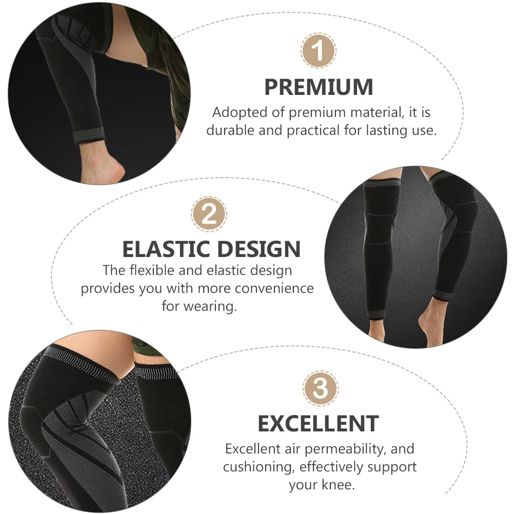 

2pcs Thin Knee Support Sleeve For Men Women Black Premium Knee Protective Cushion For Basketball Running Fitness Workout
