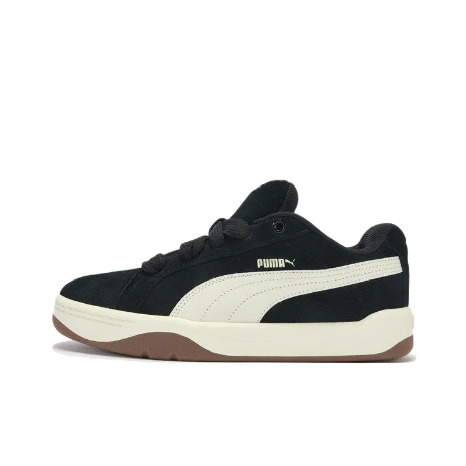 PUMA Park Lifestyle Leather Low top Skateboard Shoes Unisex Black White 406826-01