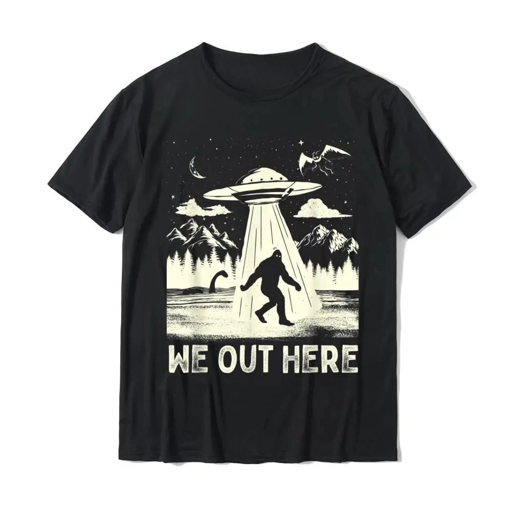 Camiseta con estampado divertido de Bigfoot Cryptid UFO Abduction para mujer, camisetas de verano de manga corta con cuello redondo, ropa informal