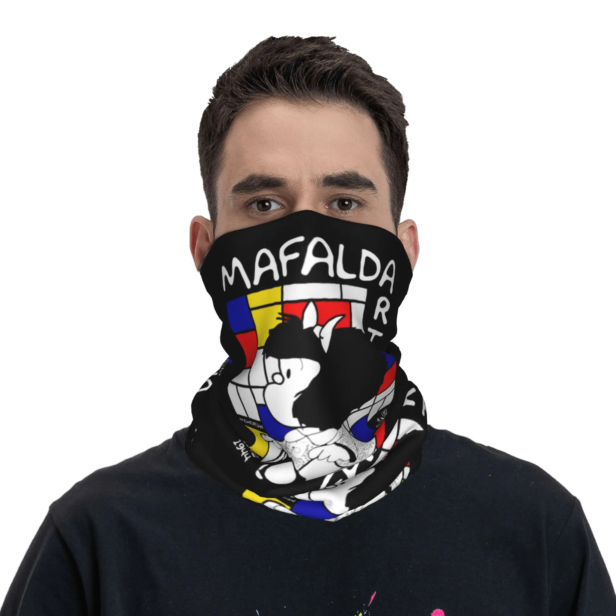 مخصص مافالدا استمتع بفن موندريان باندانا الرقبة الجراب يندبروف الوجه وشاح غطاء النساء الرجال أغطية الرأس أنبوب بالاكلافا #4