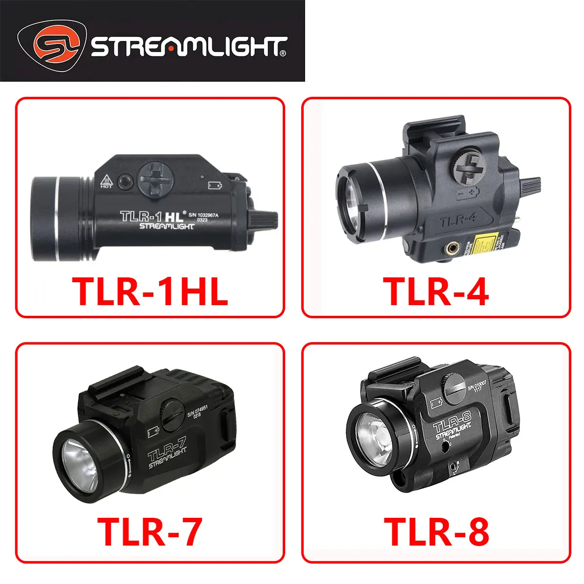 

Streamlight TLR TLR-1HL TLR-3 TLR-4 TLR-7 TLR-8 Surefire X300 ULTRA Airsoft Flashlight Tactical Scout Light