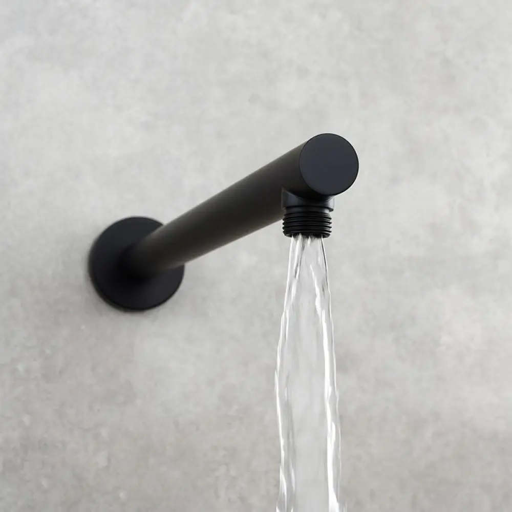 16 Inch Wall Mounted Shower Arm Stainless Steel Rainfall Extension Pipe For Bathroom Head Holder Solid Pipe Fittings