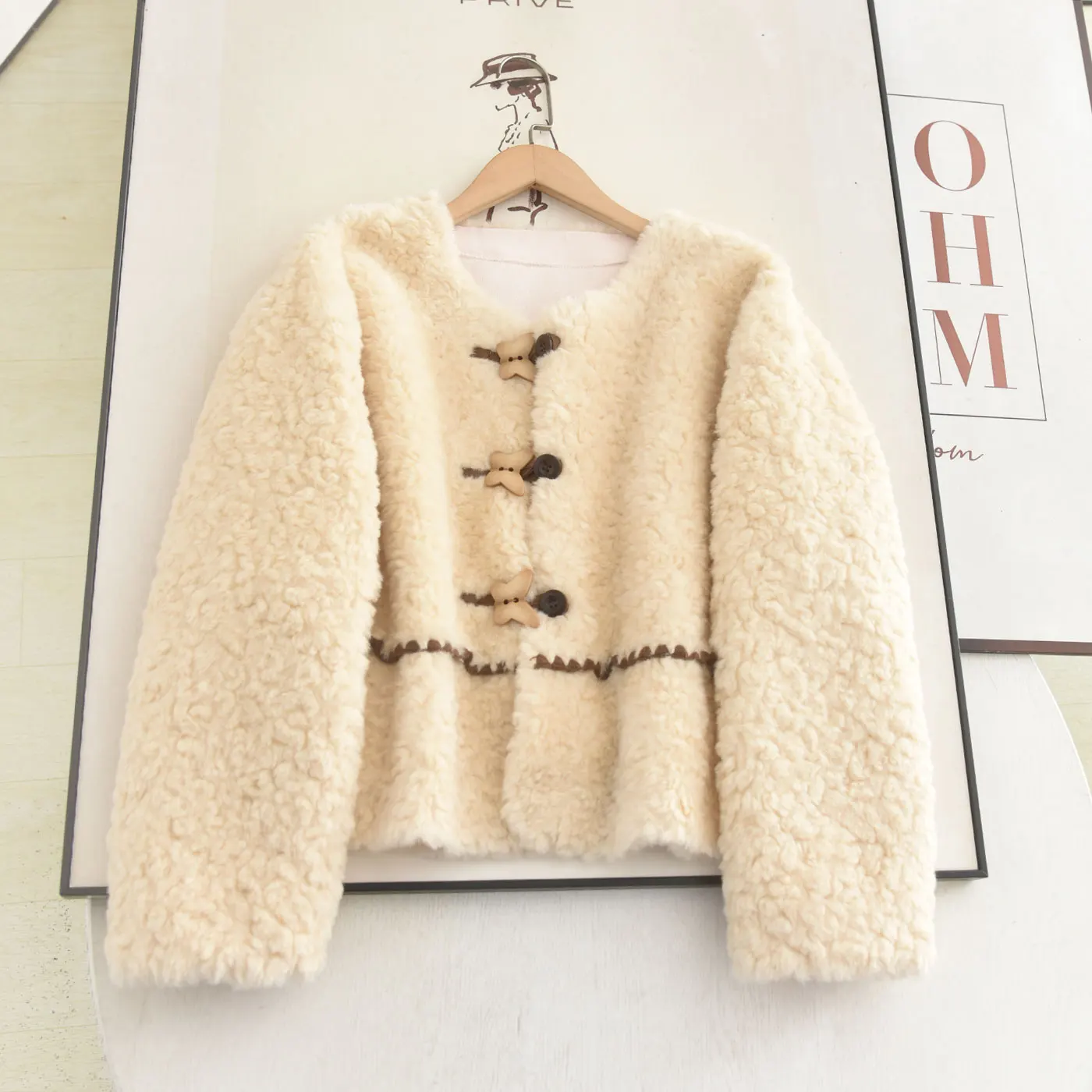 

Женское пальто в стиле ретро Sle ort Jaet Faion Design с синим искусственным мехом, осенне-зимнее новое поступление