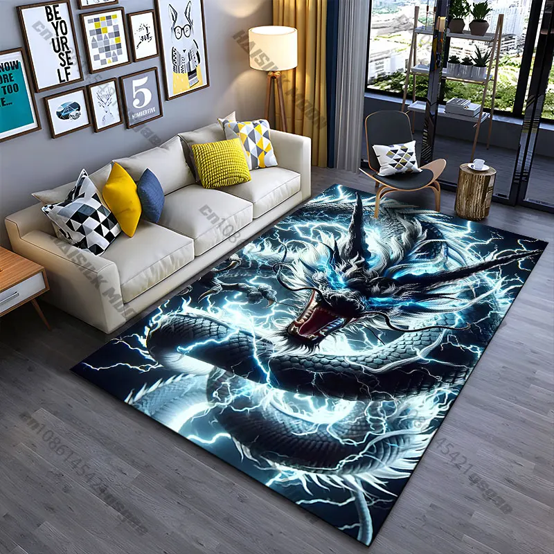 Mythical dragon with electric energy carpet Yoga living room room decor children's crawling mat doormat area rug games mat
