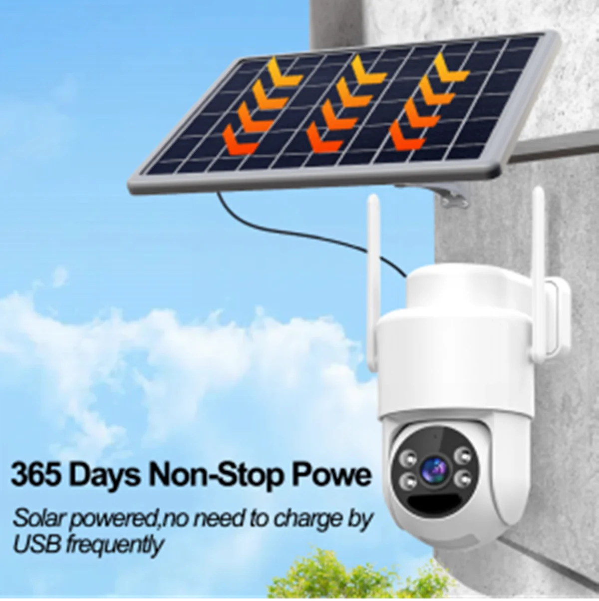 4MP 1440P Eseecloud APP  Full Color  Solar Power WIFI IP Dome CameraAI Humanoid Detection Home Security CCTV Baby Monitor