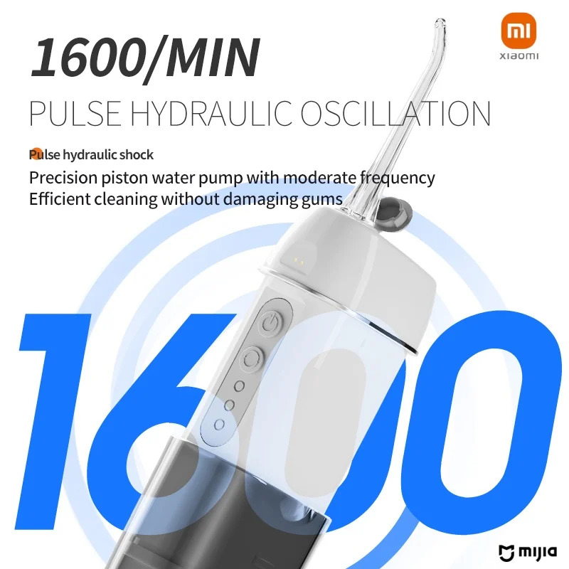 Xiaomi-Portable Electric Oral Irrigator, Gums Care Dental Water Jet, Mini Powerful Water Flosser for Teeth Cleaning, Telescopic