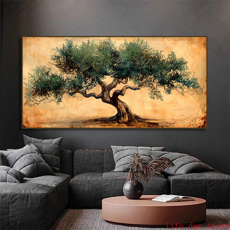 Ancient Olive Tree canvas Painting Print Symbol of Peace and Wisdom Wall Art Botanical Nature Poster print wall room home decor