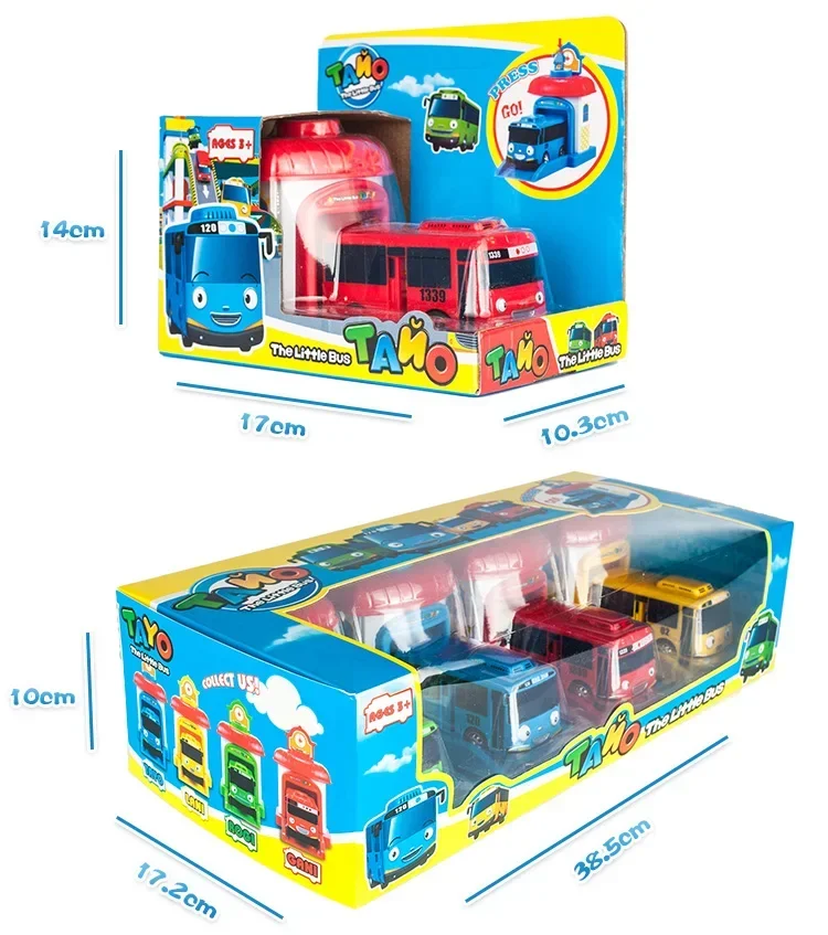 Korean Anime Toy the Little Bus Garage Puzzle Assemble Track Transit Service Station Packing Lot with 2 tayo Bus Play Toy Model