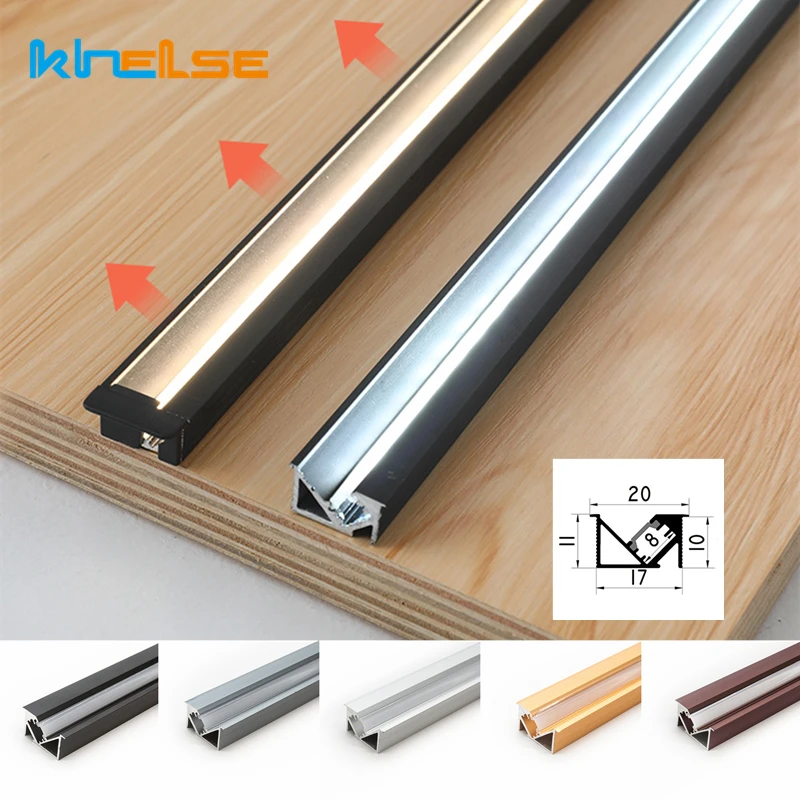 0.5m/1m45DegreeObliqueLightingLEDAluminumProfileCabinetRecessedHiddenLinearStripLightClosetShelfLayerBarLamp-AliExpress39