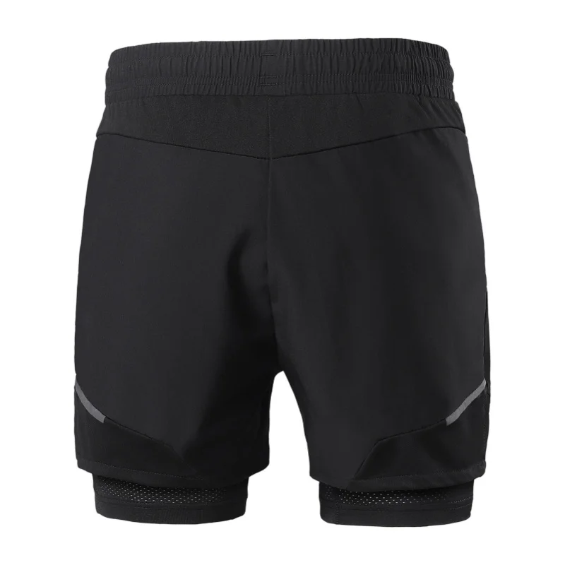 

2-In-1 Men Running Shorts With Zipper Pockets Quick Dry Exercise Shorts For Training Gym Workout