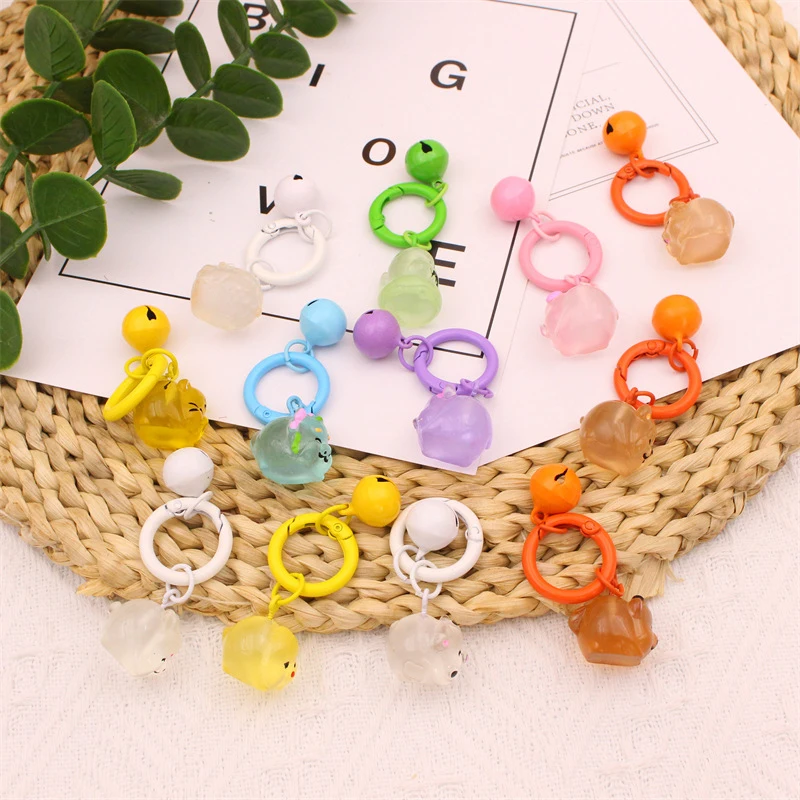 Cartoon Luminous Resin 12 Zodiac Key Ring Pendant Package Accessories Car Pendant Couple Gift Pendant