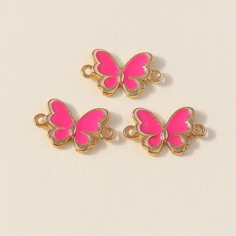 Leslie 10 teile/los bunte mini schmetterling charme anhänger anschluss für armband halskette diy schmuck machen kleine schmetterlings anhänger – Detail 24