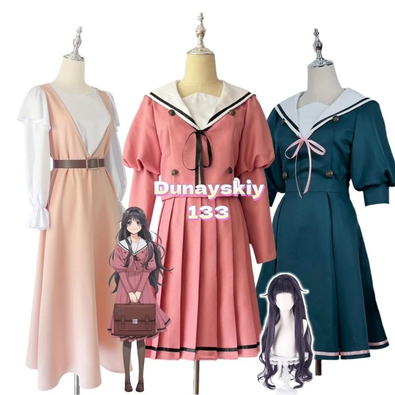 Costume de Cosplay Anime Waguri Kaoruko, ensemble de perruques, fleurs parfumées, digne, uniforme scolaire pour filles, robe, accessoire de fête