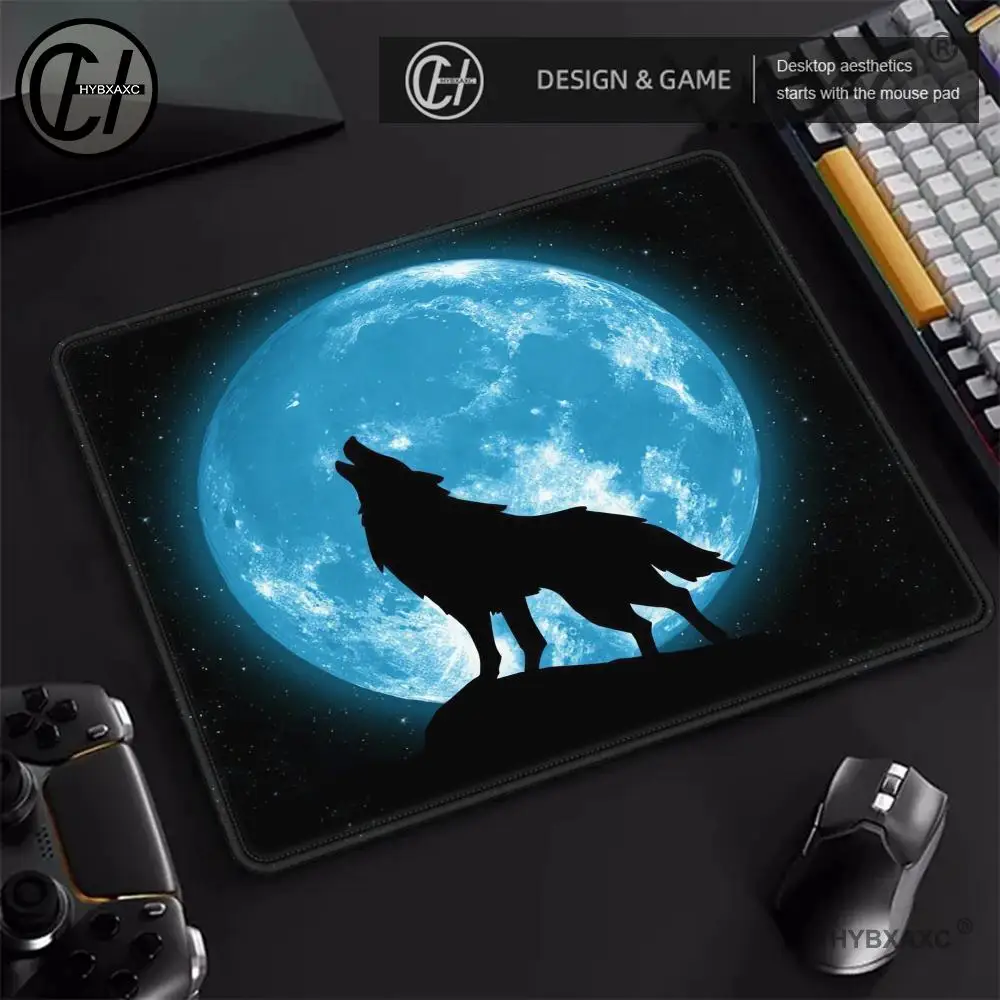 

HD Printing Wolf Small Mouse Pad 22X18 Office Game Table Mats Rubber Anti-slip Mousepad XS Decor Desk Pads Computer Accessories