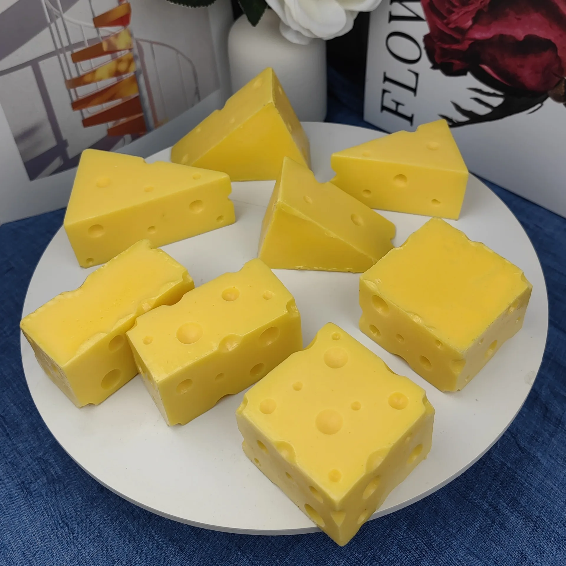 2026 New Fake Cheese Model, Sweet Cute Artificial Cream Cheese Dessert Prop for Food Photography Sample Display Ornament