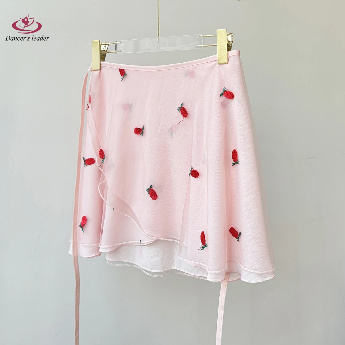 Saia de balé dupla camada abacaxi bordado saia de dança adulto macacão menina praticando ballet mini saia imagem