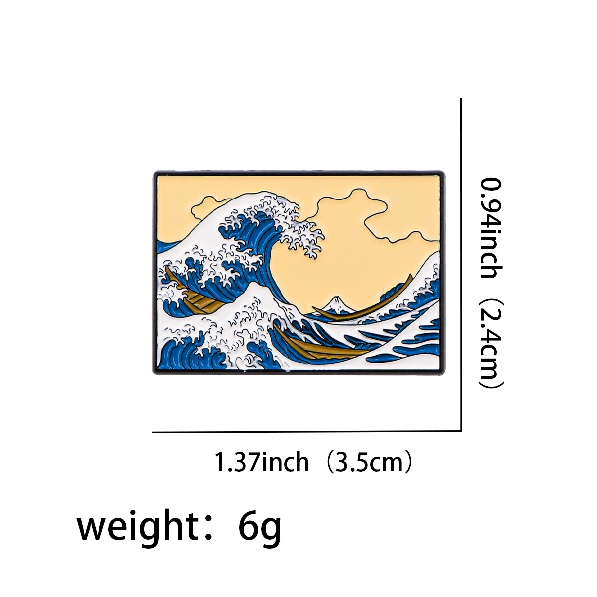 Classic Painting Kanagawa Waves Men Women Brooch for Clothes Lapel Pins for Backpack Enamel Pins Badges on Bags Accessories