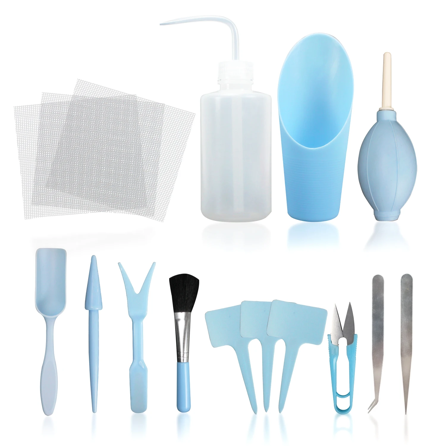 Ensemble d'outils de jardinage succulents de 12 pièces, mini kit d'outils de plantation/transplantation pour le soin des plantes de micro-jardin d'intérieur (bleu)